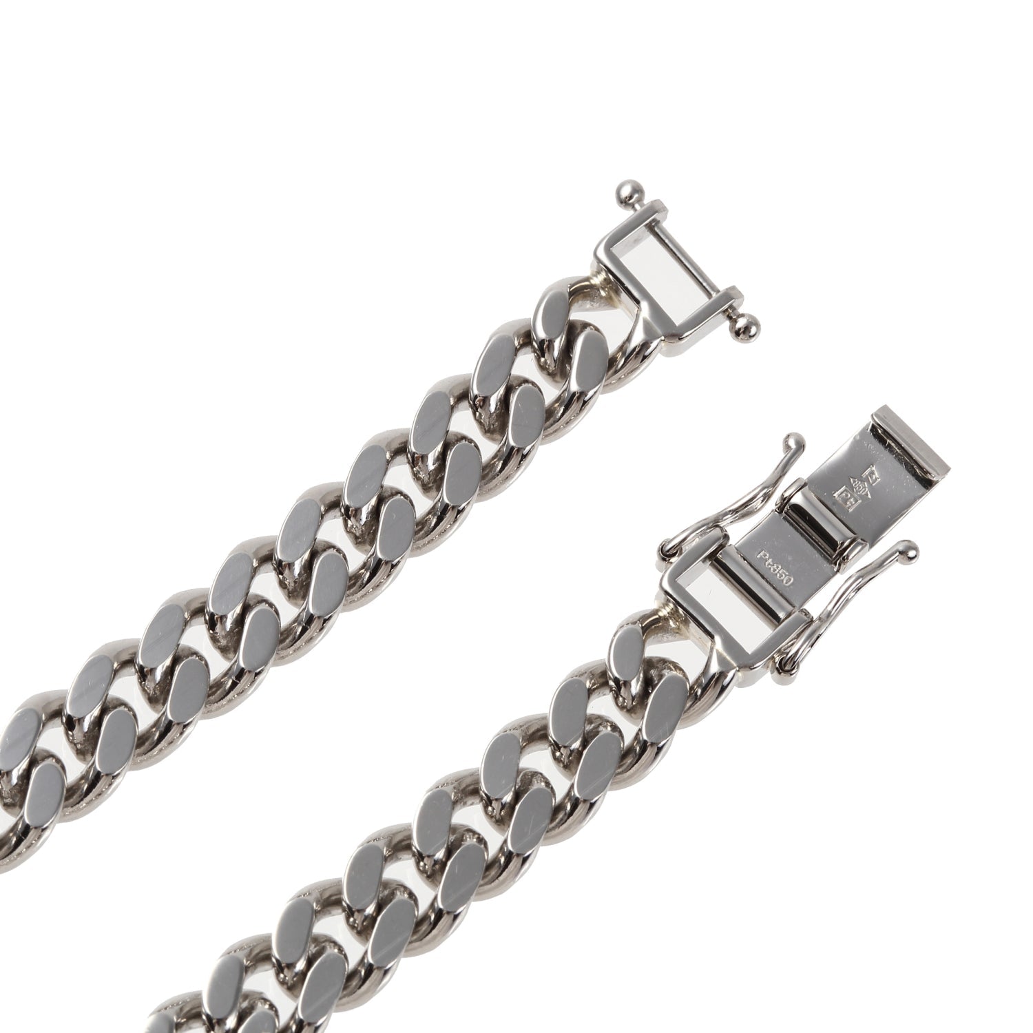 プラチナブレスレット Pt850 2面喜平チェーン 日本製 検定印 50g